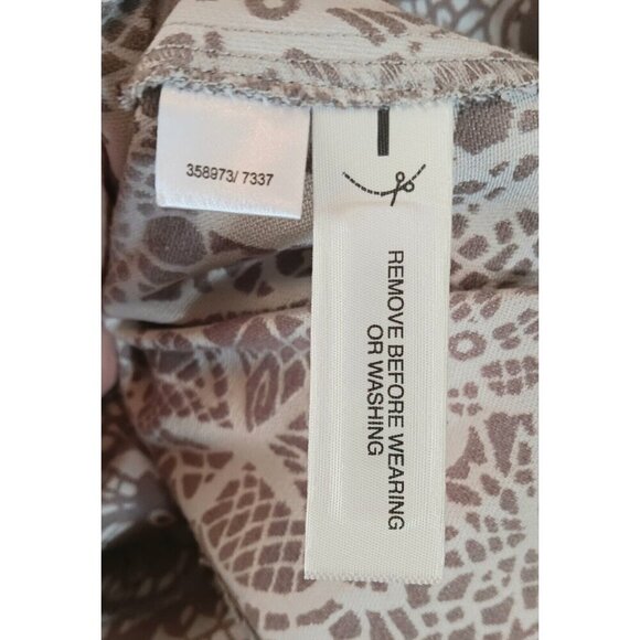 LOFT Lace Print A-Line Sleeveless Sheath Dress Size 16 Beige Tan Summer Wedding - Picture 7 of 10